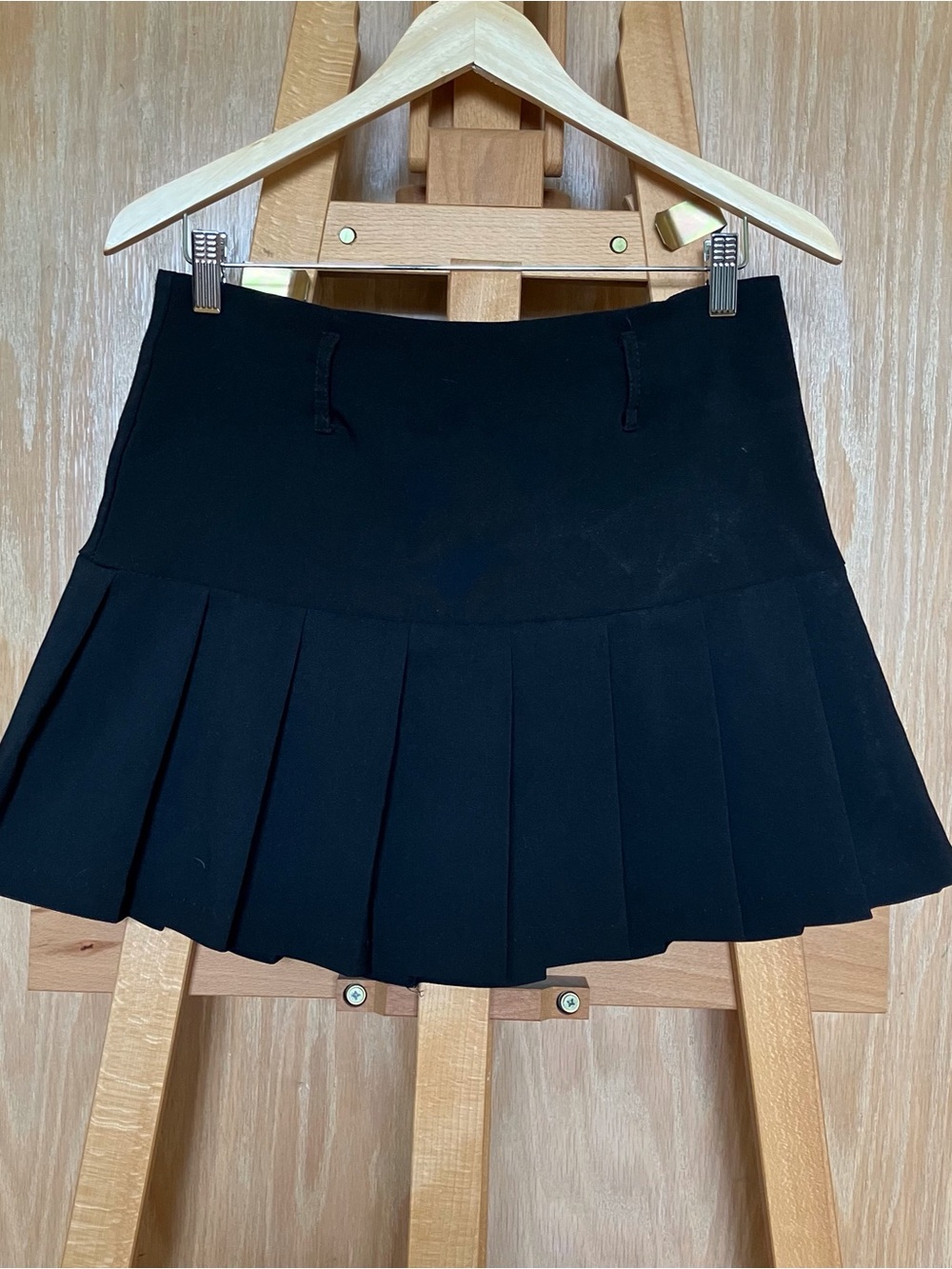 Tempted Hearts Black Pleated Mini Skirt